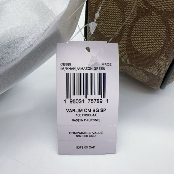 Coach CE599 Jamie Camera Bag In Signature Canvas With Varsity Motif Amazon Green - Picture 7 of 7